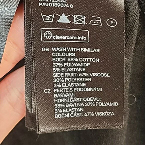 Divided H&M Dress Women Medium Black Chevron Embroidery Mini Slim Fitted Stretch - Picture 12 of 12